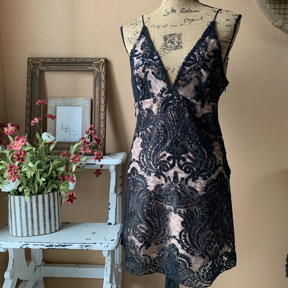 Free People Night Shimmers mini dress